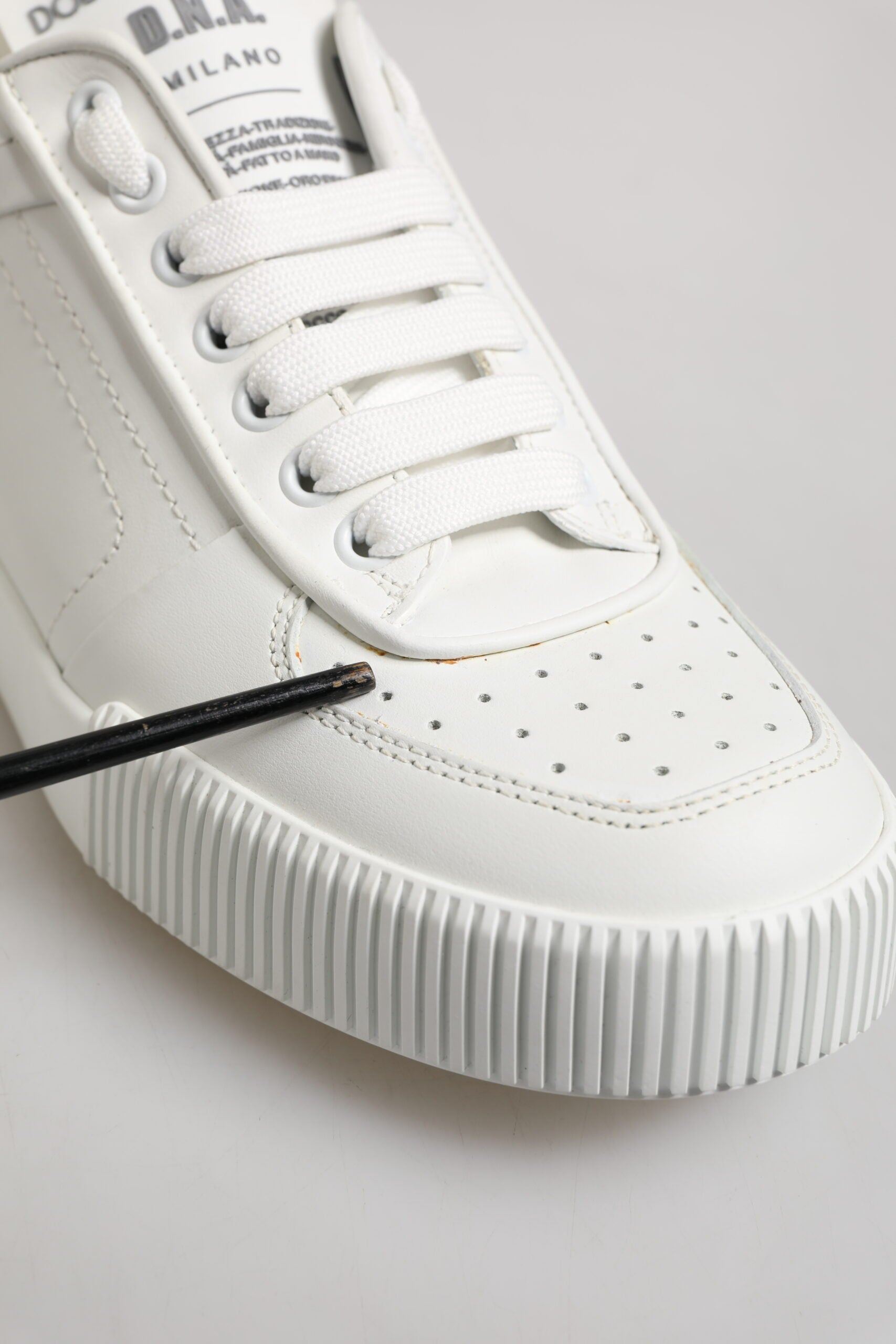 White Miami Leather Low Top Sneakers Shoes