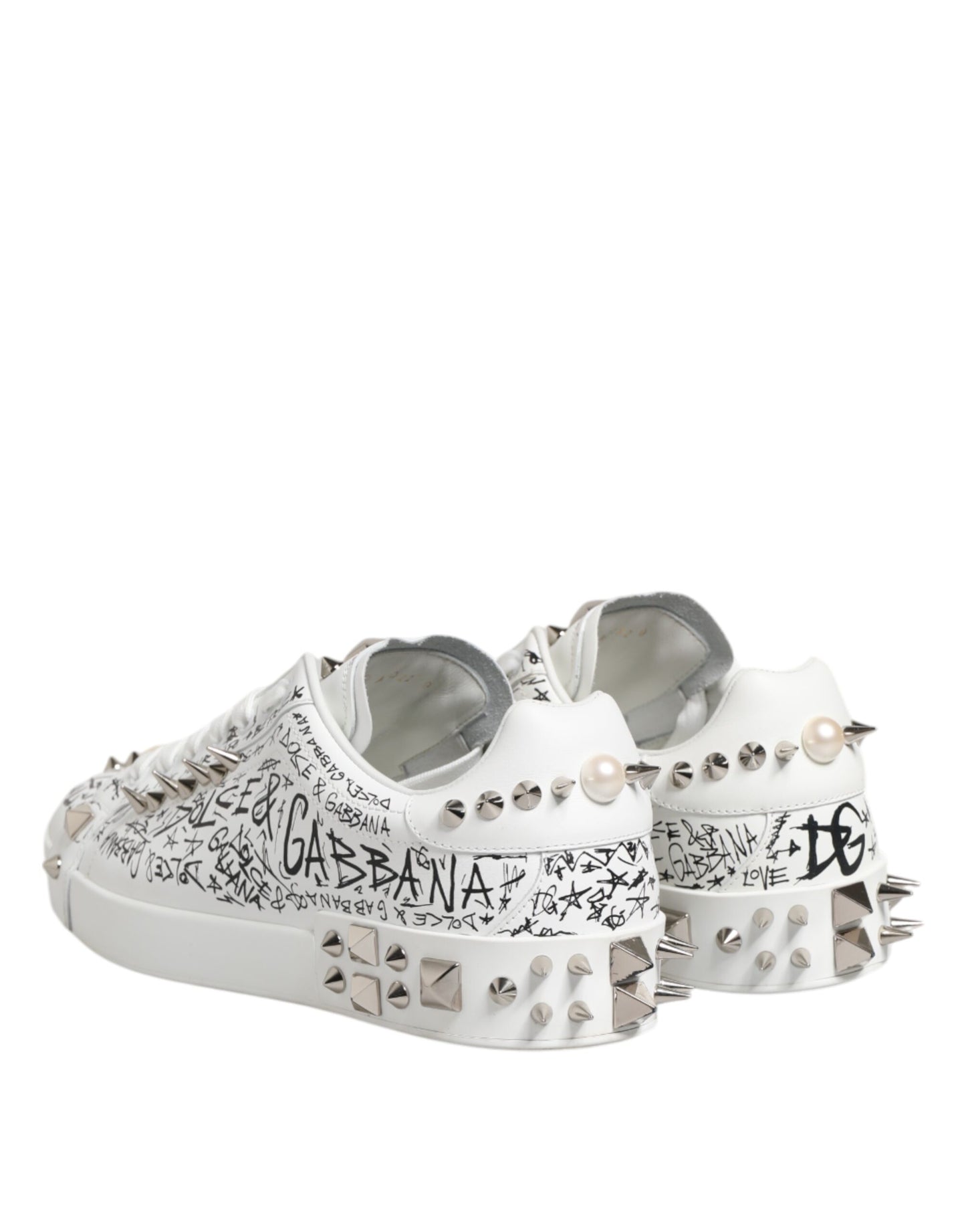 White Portofino Studded Men Sneakers Shoes