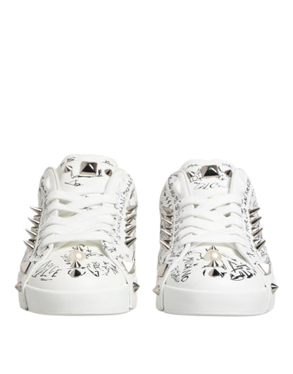 White Portofino Studded Men Sneakers Shoes