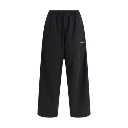 Black Polyester Casual Pants