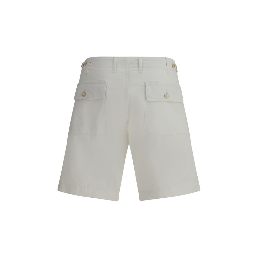 Cream Cotton Bermuda Shorts