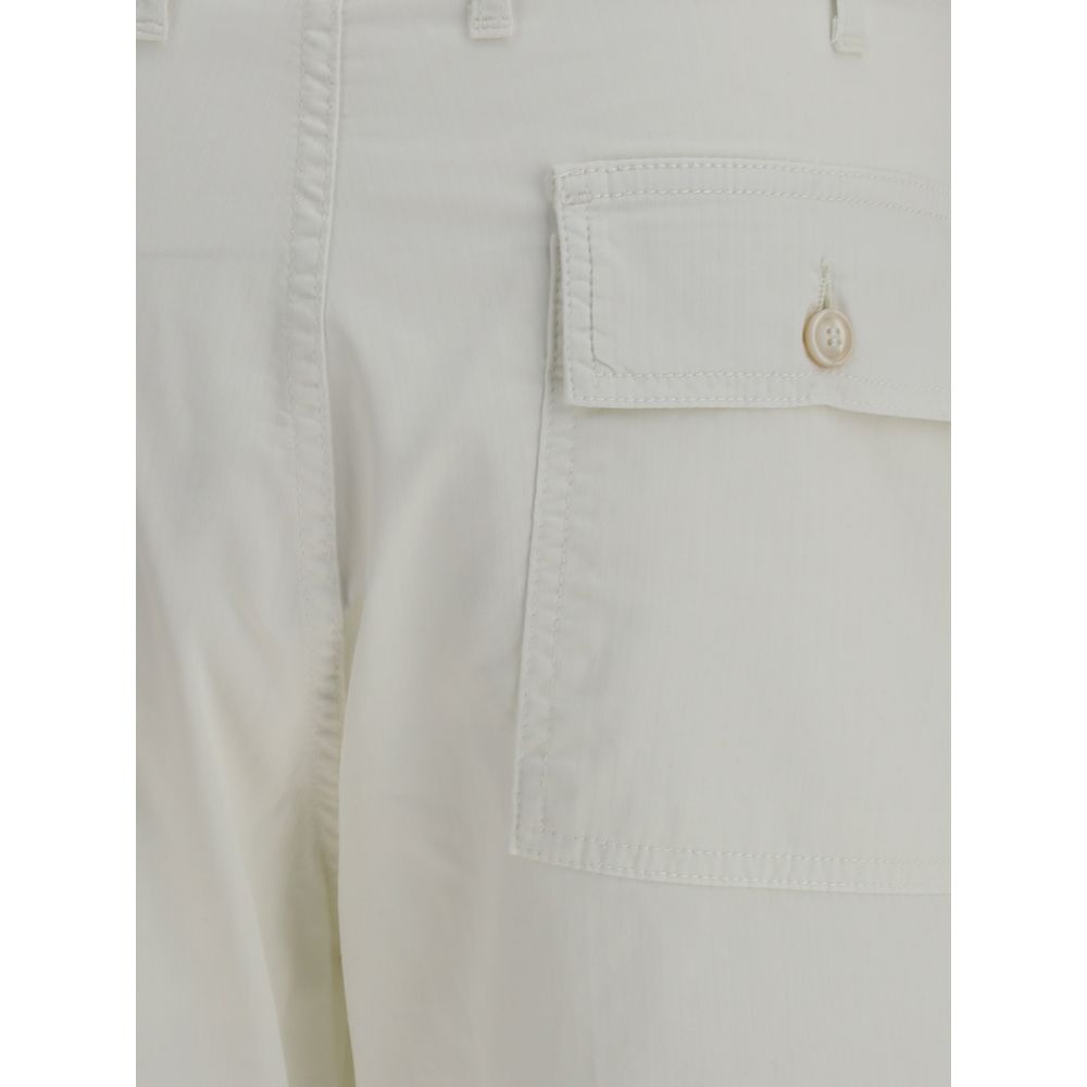Cream Cotton Bermuda Shorts