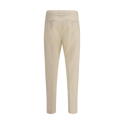 Beige Cotton Casual Pants
