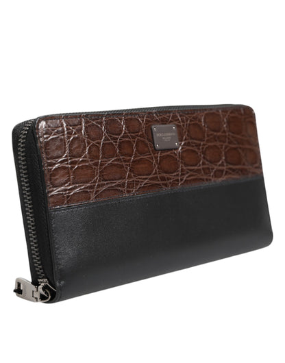 Black Brown Exotic Leather Men Continental Clutch Wallet