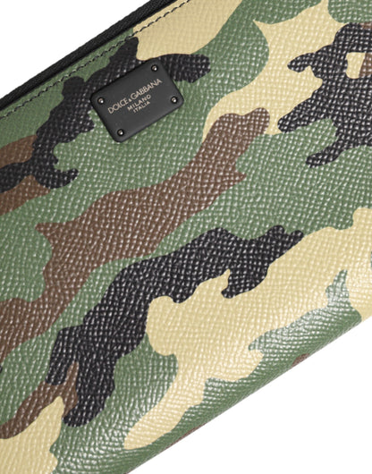Multicolor Camouflage Logo Zip Around Continental Wallet