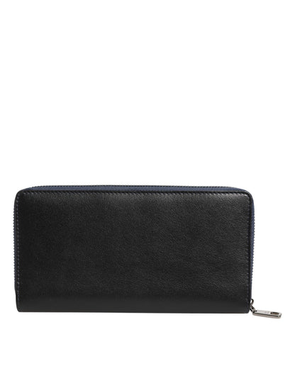 Black Blue Exotic Leather Men Continental Clutch Wallet