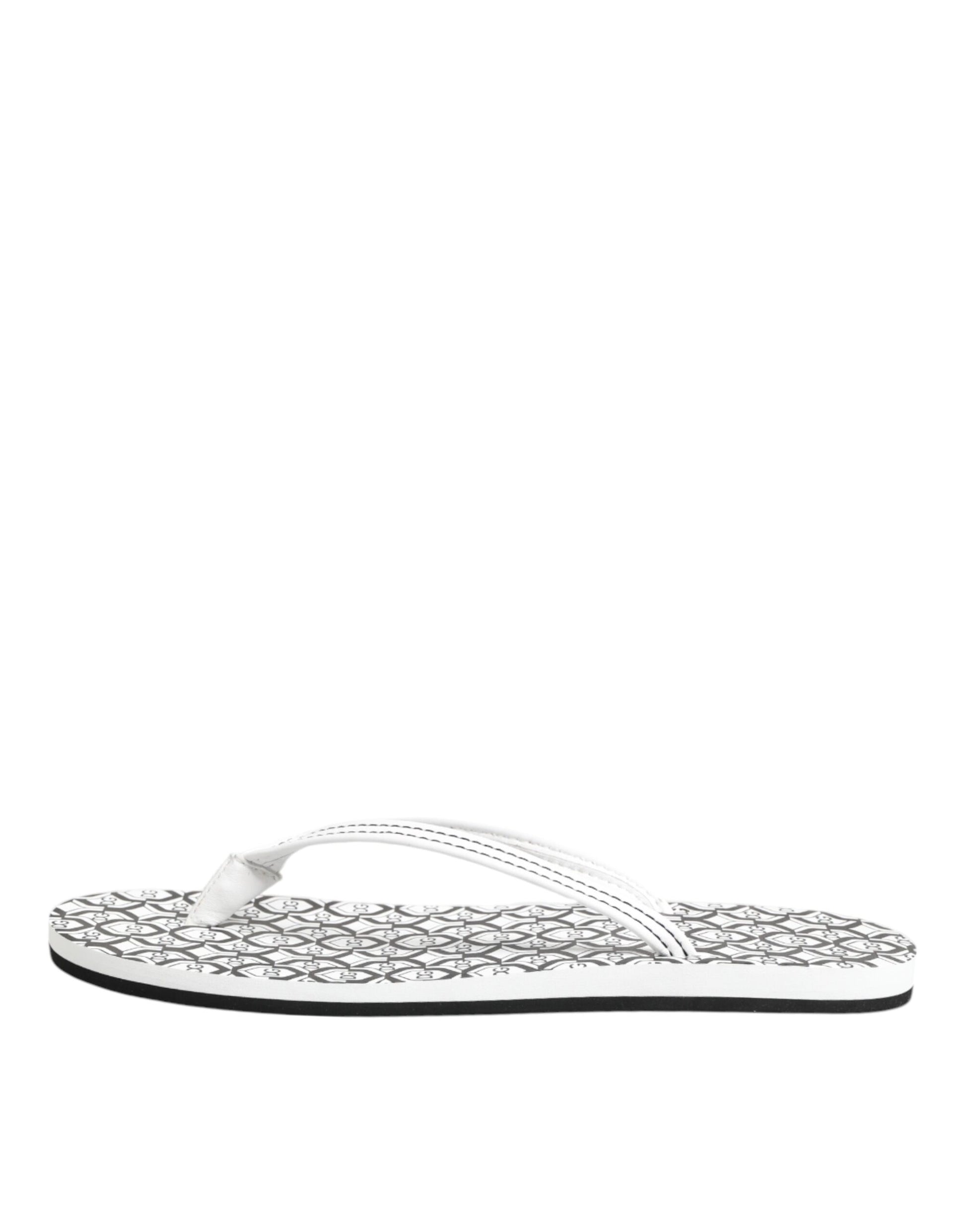 Black White Logo Beachwear Flats Slipper Shoes