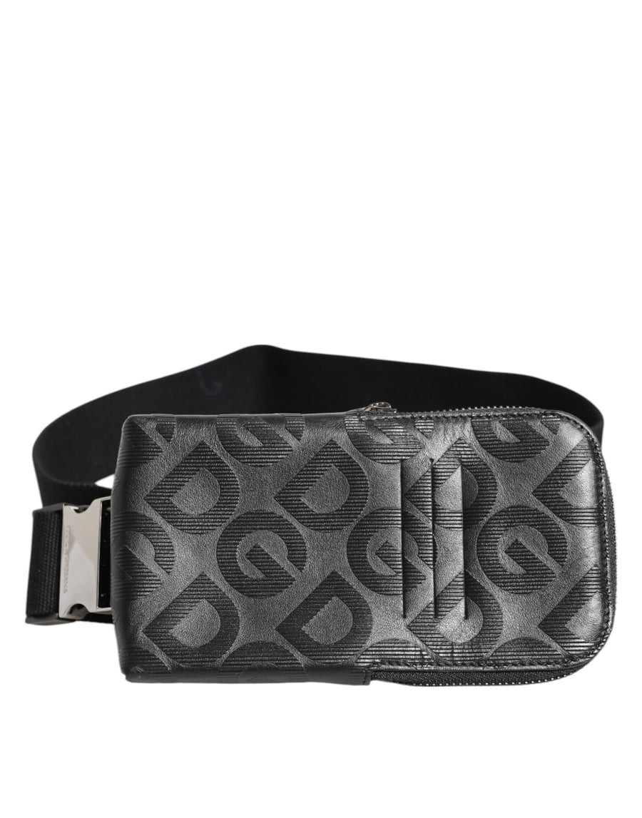 Gray DG Logo Mania Purse Phone Belt Waist Men Borse Bag