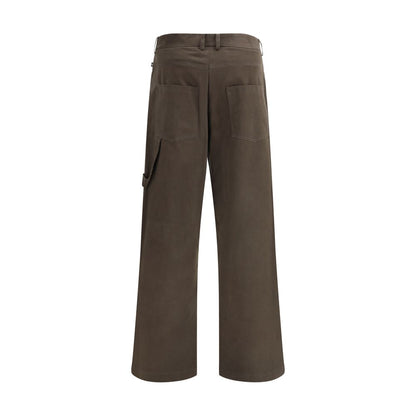 Brown Cotton Casual Pants