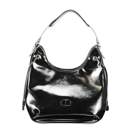 Black Polyethylene Women Hobo Bag