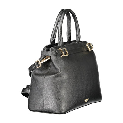 Black Polyethylene Women Handbag