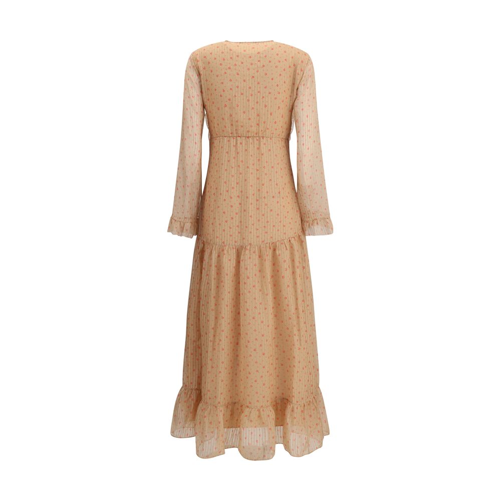 Multicolor Silk Long Dress