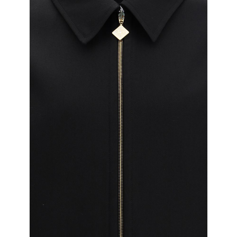 Black Wool Full-Length Jacket