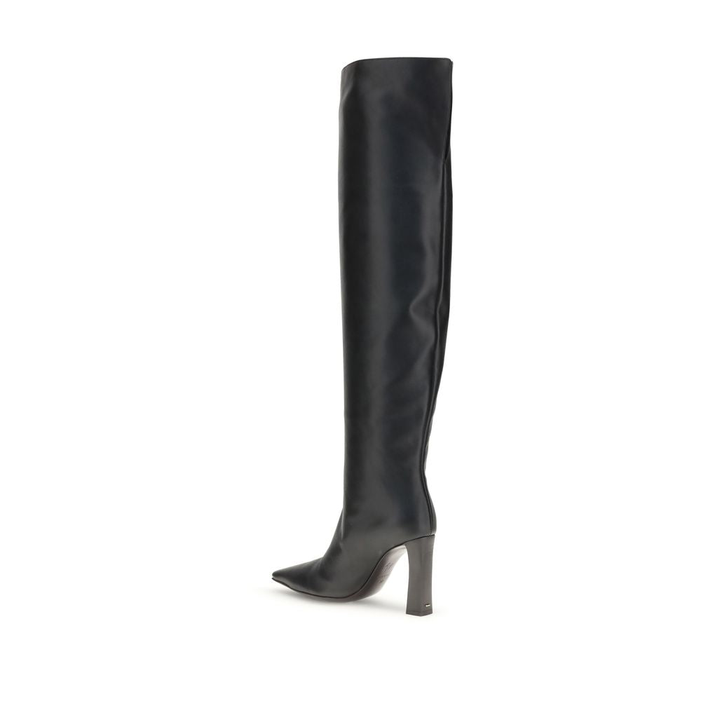 Black Leather Over The Knee