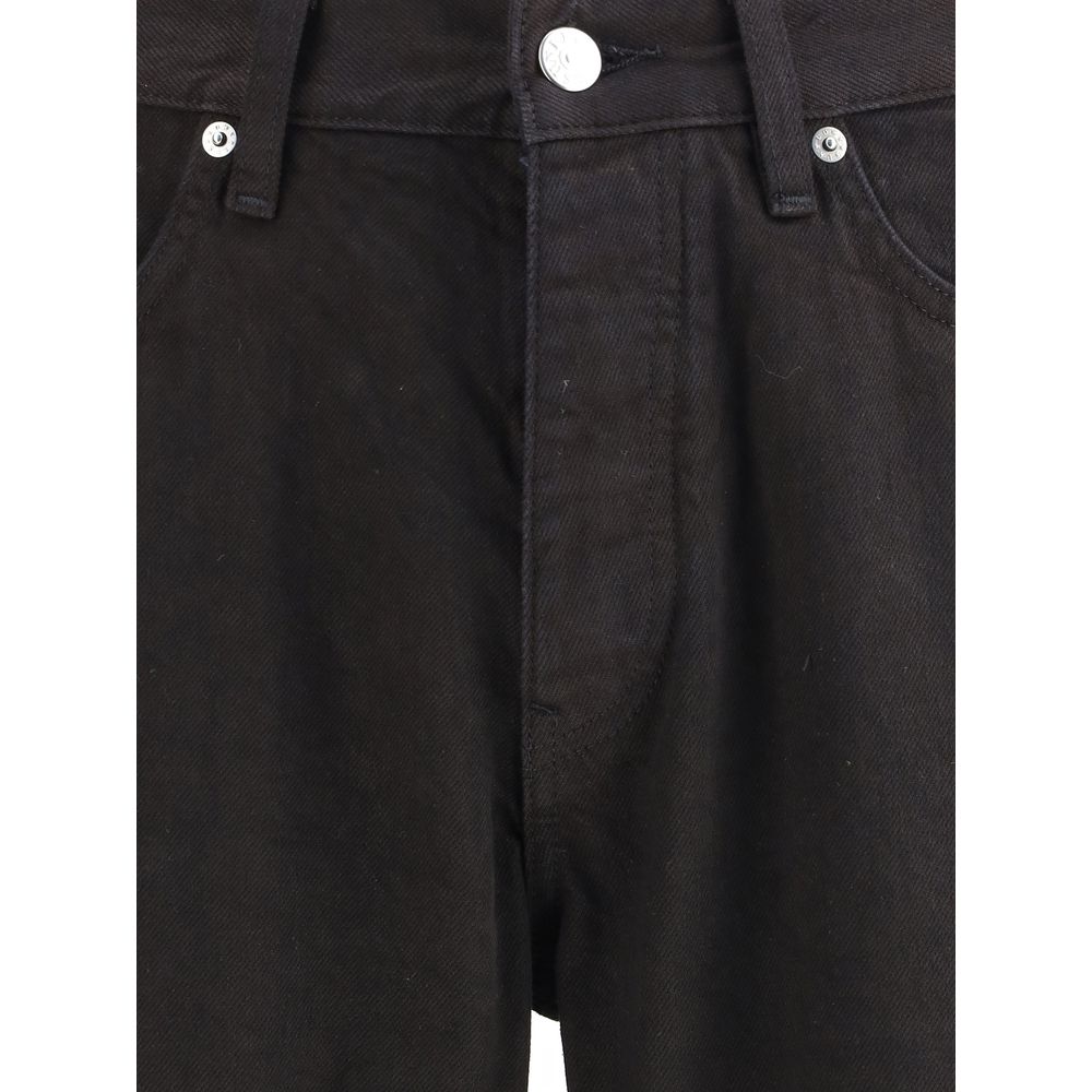 Black Cotton Relaxed Fit Jeans