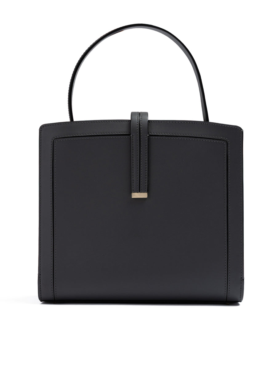 Anthracite Leather Shoulder Bag