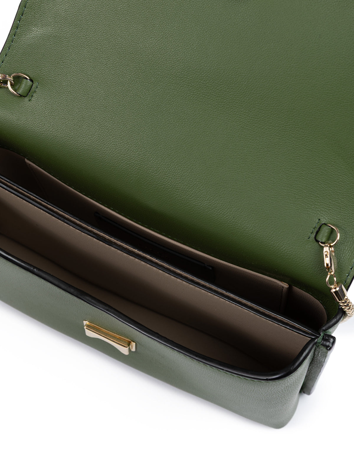 Dark Green Leather Crossbody Bag