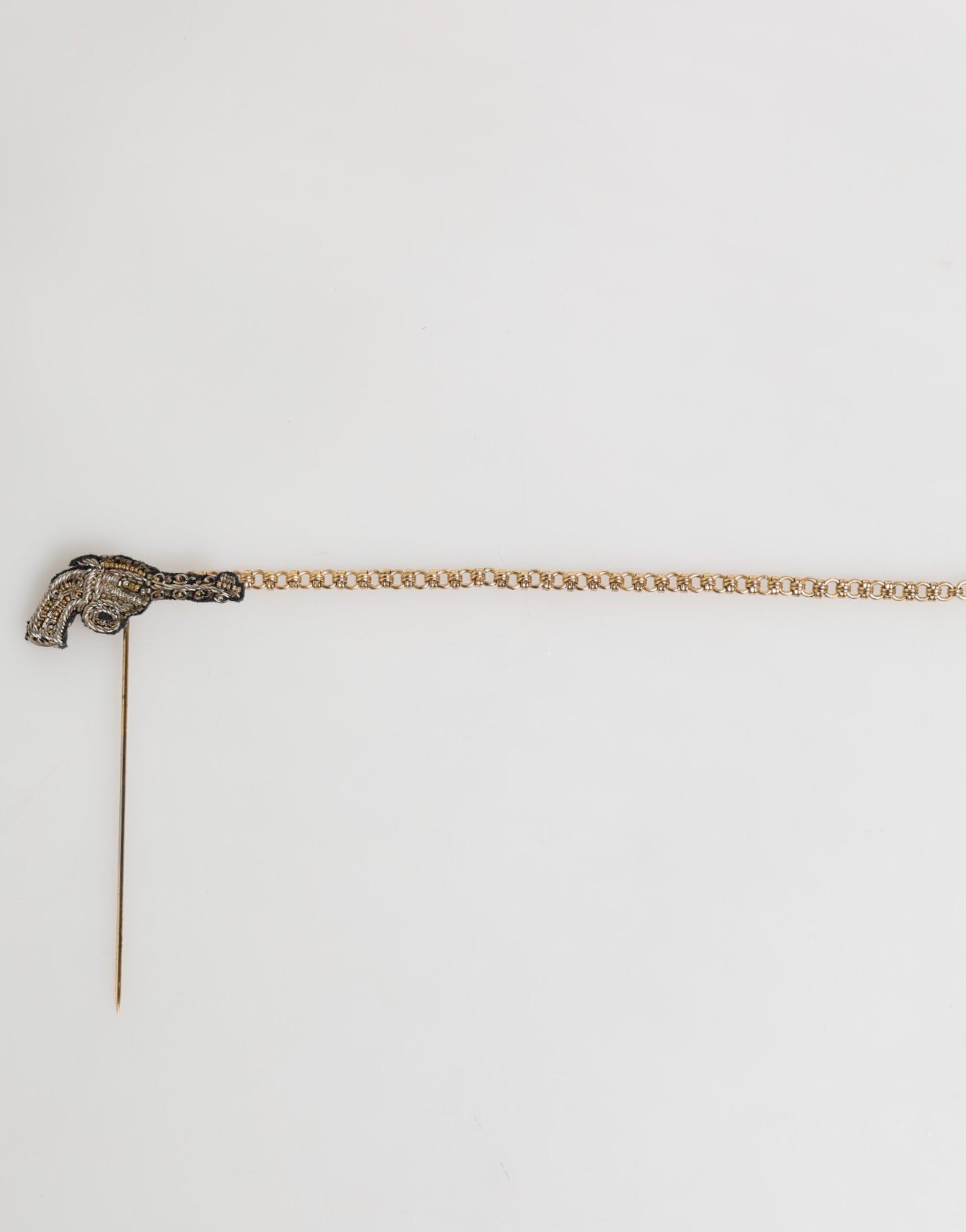 Lapel Pin Brass Copper Revolver Men Accessories Brooch