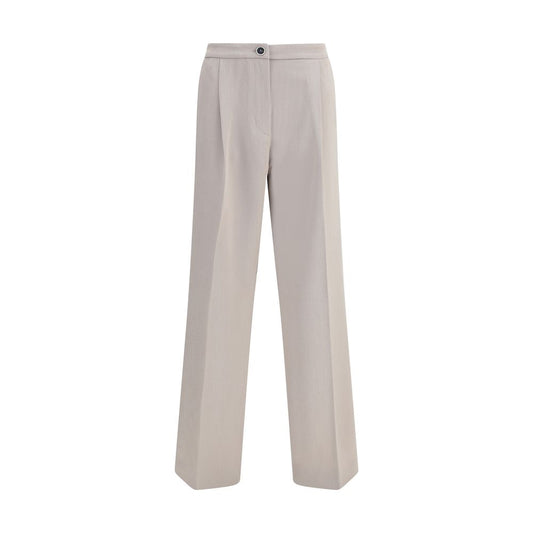 Beige Polyester Casual Pants