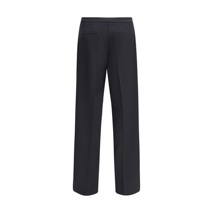Black Polyester Casual Pants