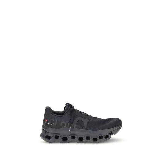 Black Polyester Athletic Sneakers