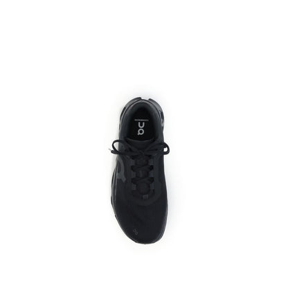 Black Polyester Athletic Sneakers