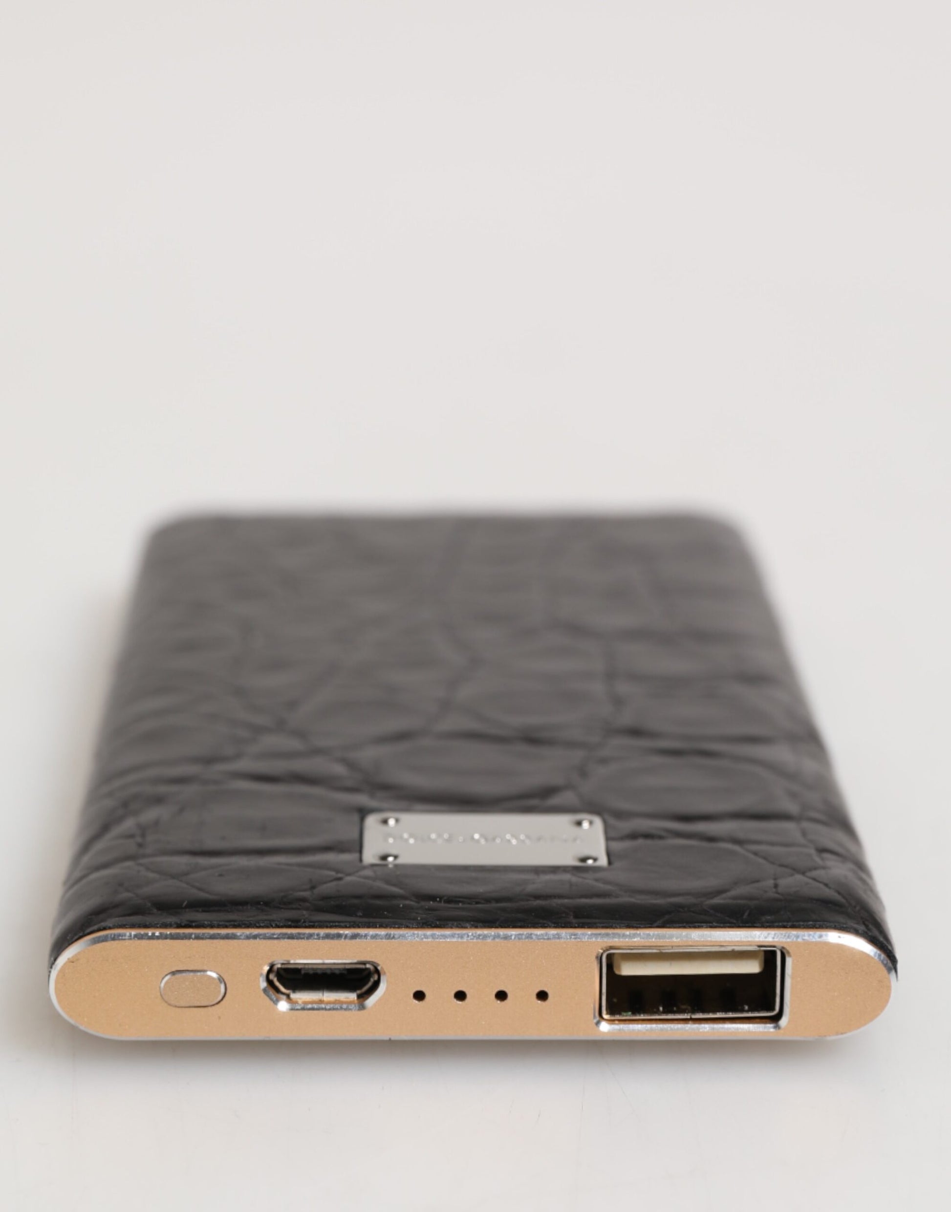 Black Leather Exotic 3000mAh Power Bank Charger USB