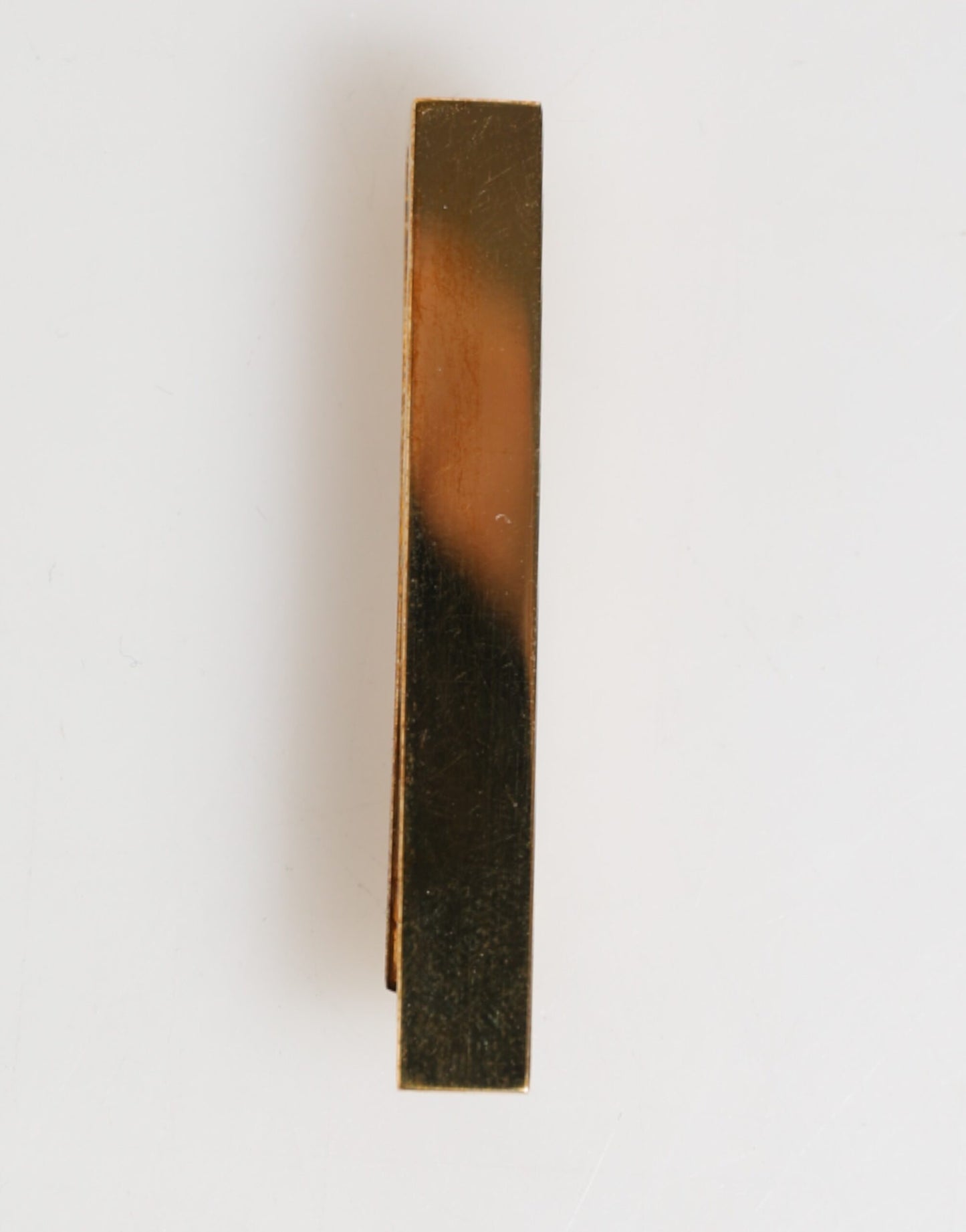 Gold Tone Brass Logo Branded Men Accessory Tie Clip Bar