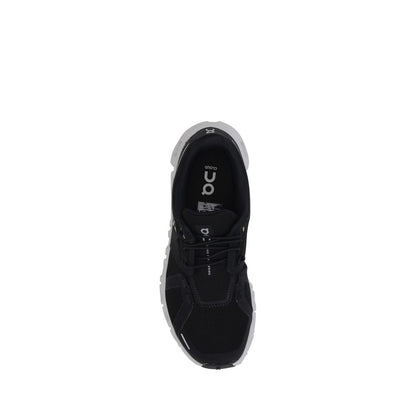 Black Polyester Athletic Sneakers