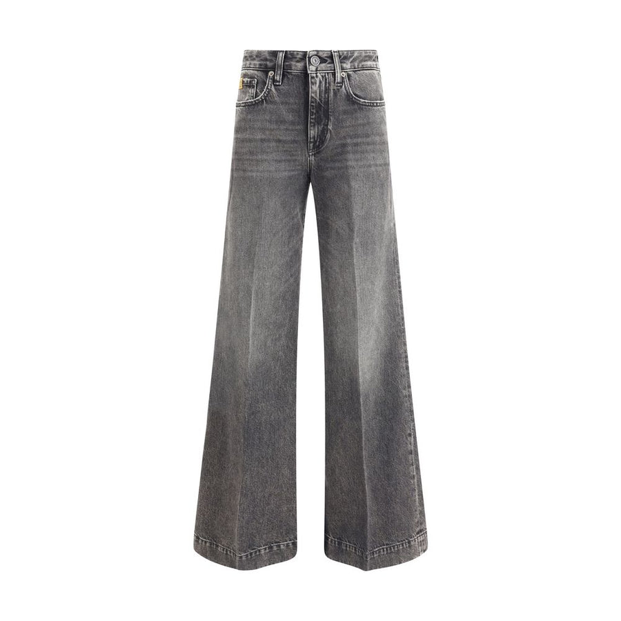 Gray Cotton Relaxed Fit Jeans