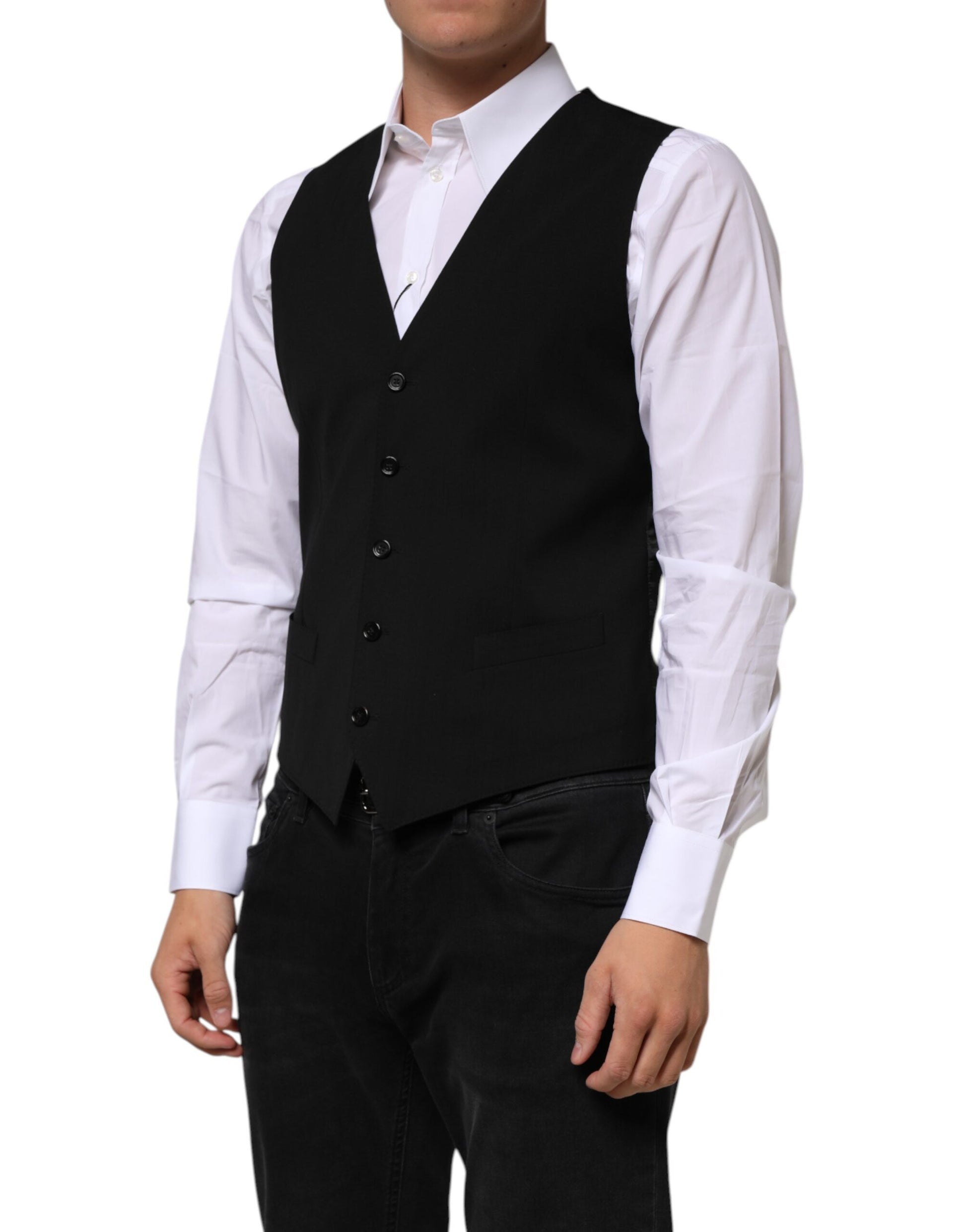 Black Wool Dress Formal Men Waistcoat Vest