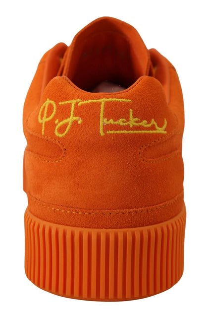 Orange Leather P.j. Tucker Men Sneakers Shoes