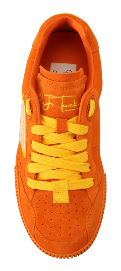 Orange Leather P.j. Tucker Men Sneakers Shoes
