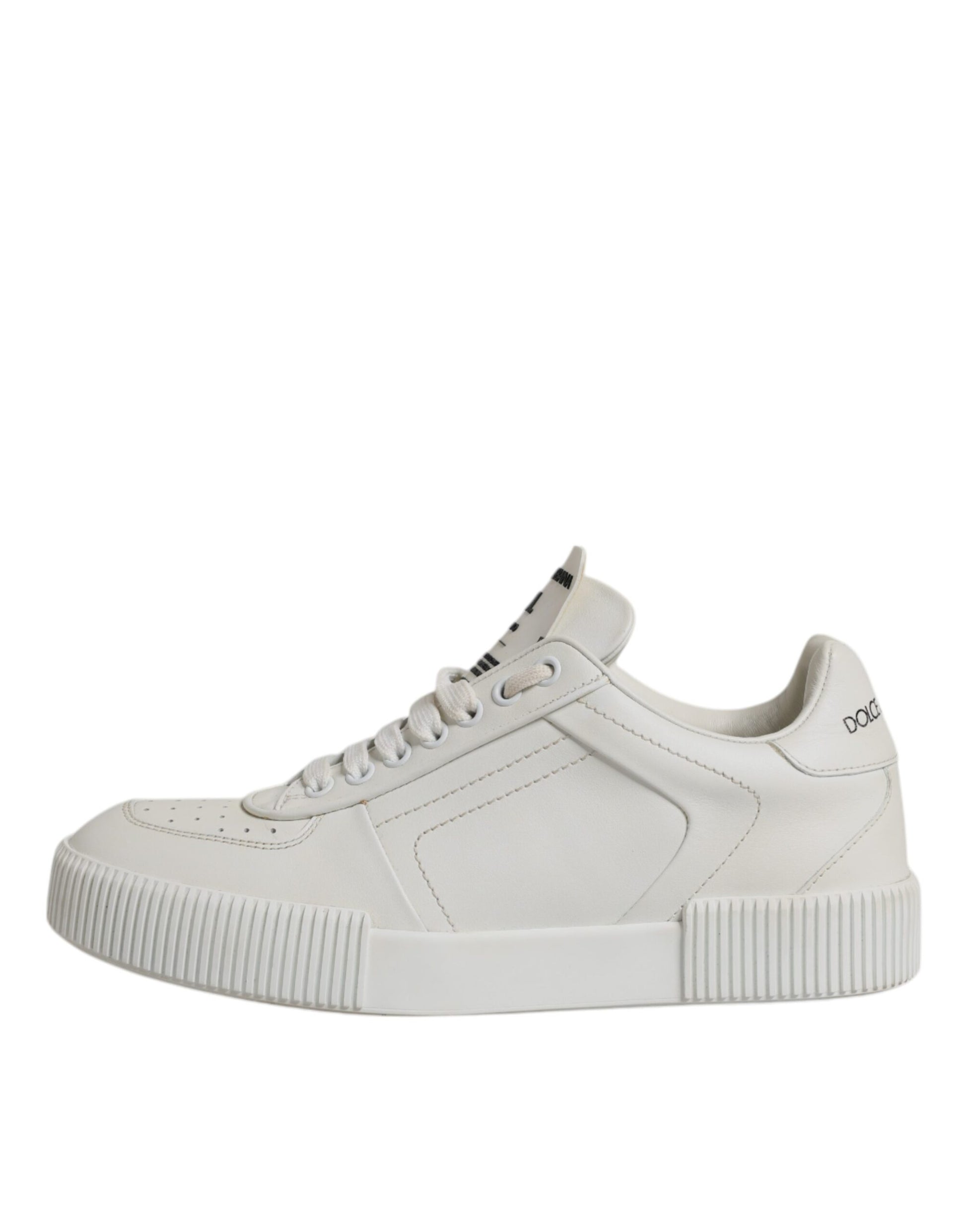 White Miami Leather Low Top Sneakers Shoes