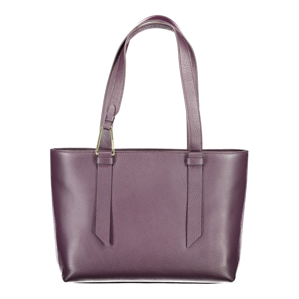Purple Leather Women Handbag