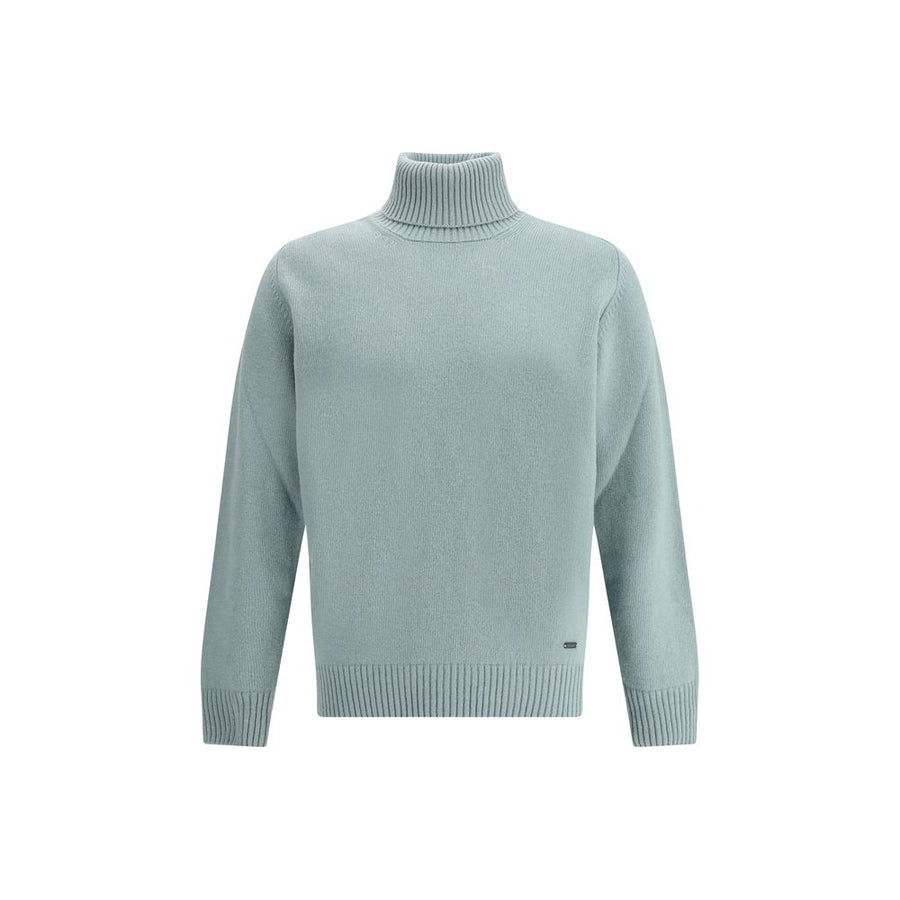 Green Fleece Wool Turtleneck