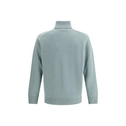 Green Fleece Wool Turtleneck
