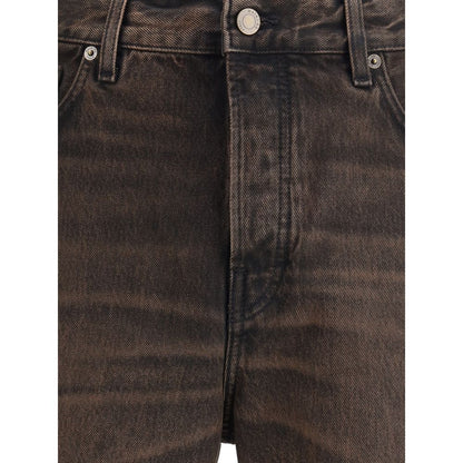 Brown Cotton Relaxed Fit Jeans