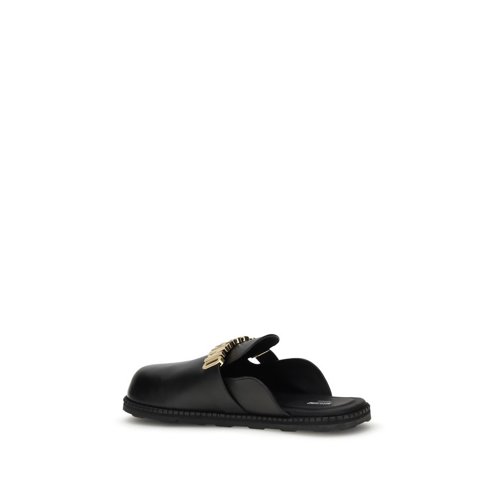 Black Calf Leather Bos Taurus Mules