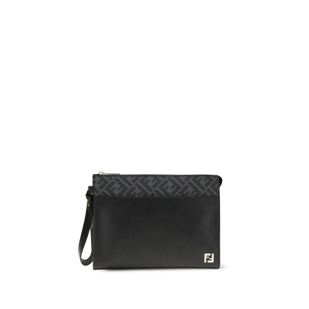 Black Leather Clutch Bag