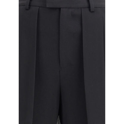 Black Acetate Casual Pants