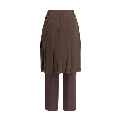 Brown Acetate Casual Pants
