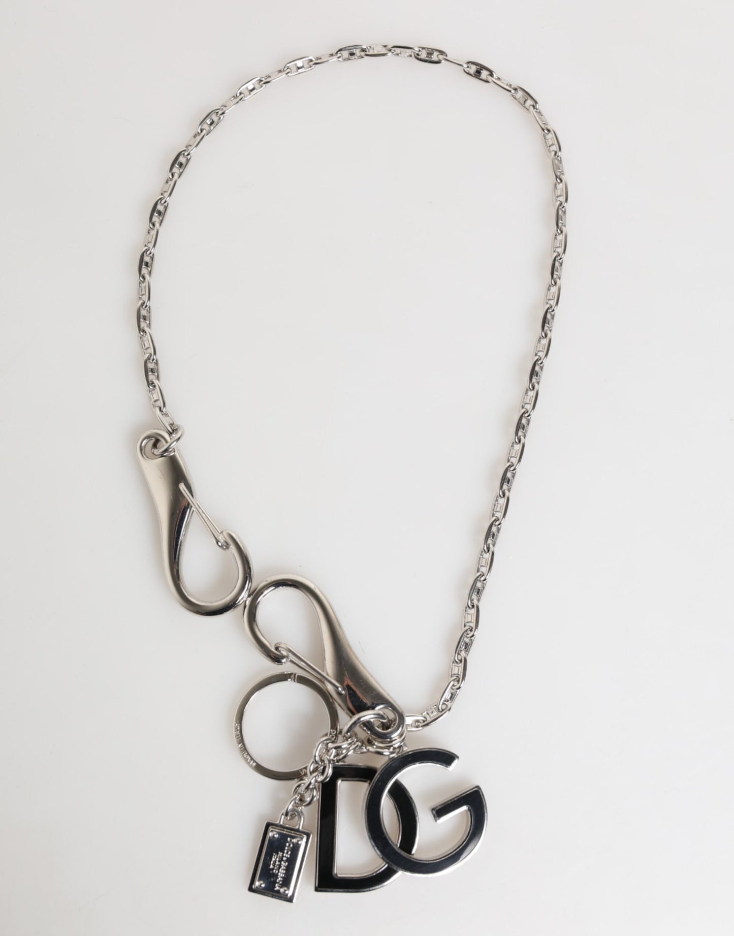 Silver DG Logo Key Holder Keychain Bag Charm Keyring