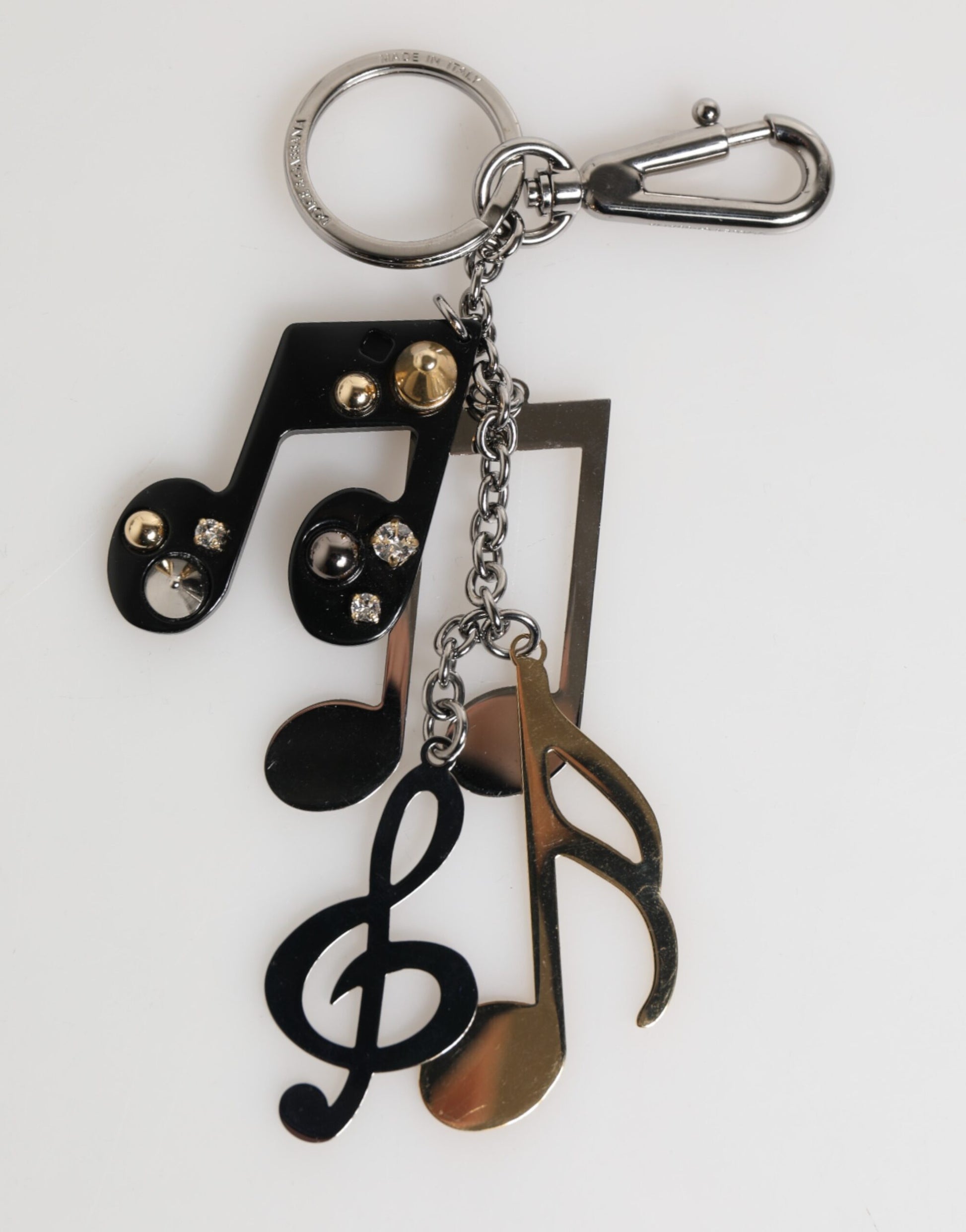 Silver Musical Note Key Holder Keychain Bag Charm Keyring