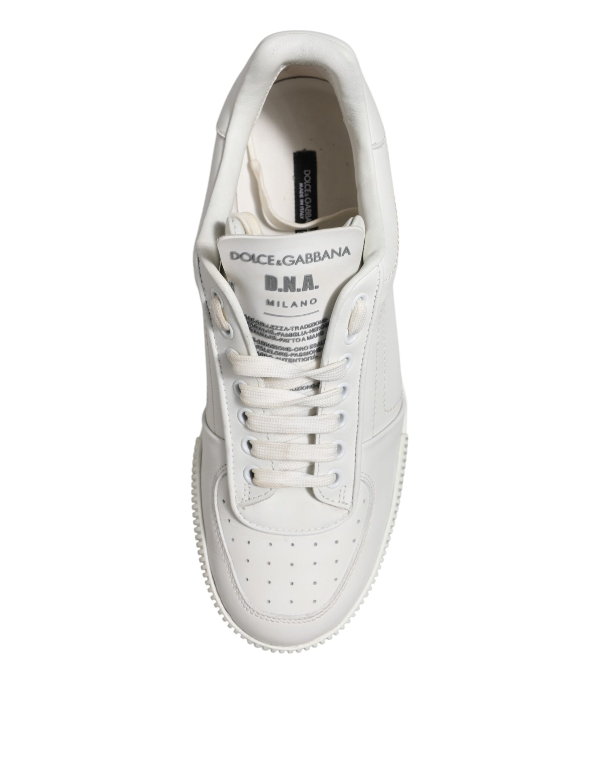 White Miami Leather Low Top Sneakers Men Shoes