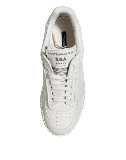 White Miami Leather Low Top Sneakers Men Shoes