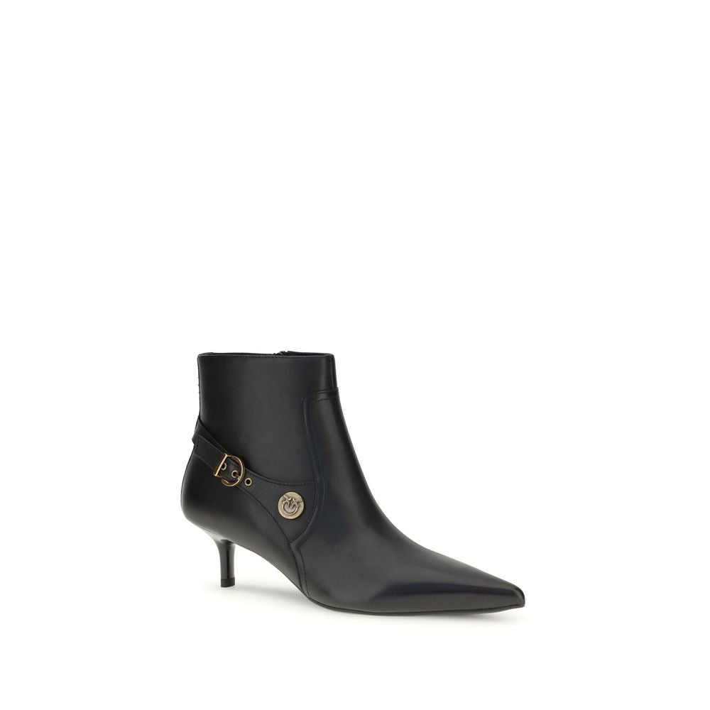 Black Calf Leather Bos Taurus Ankle Boots