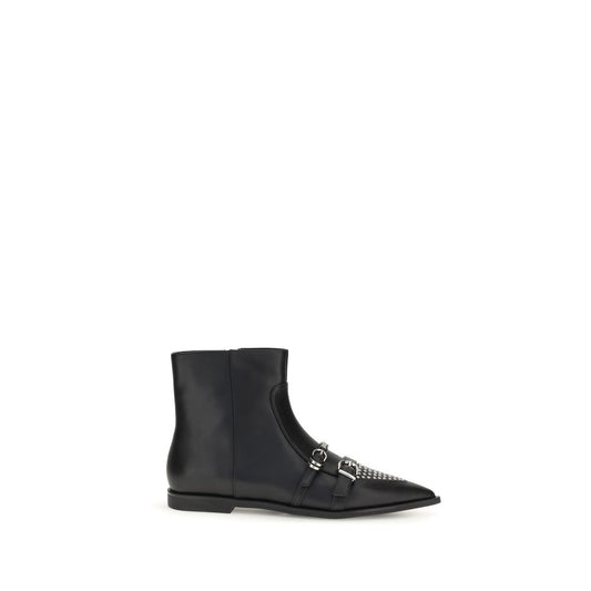 Black Calf Leather Bos Taurus Ankle Boots