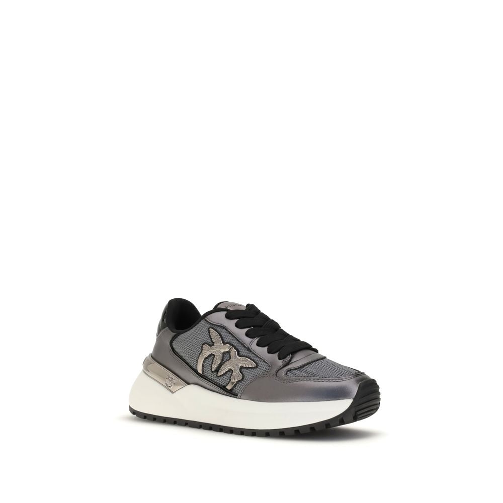 Gray Fabric Low Top Sneakers