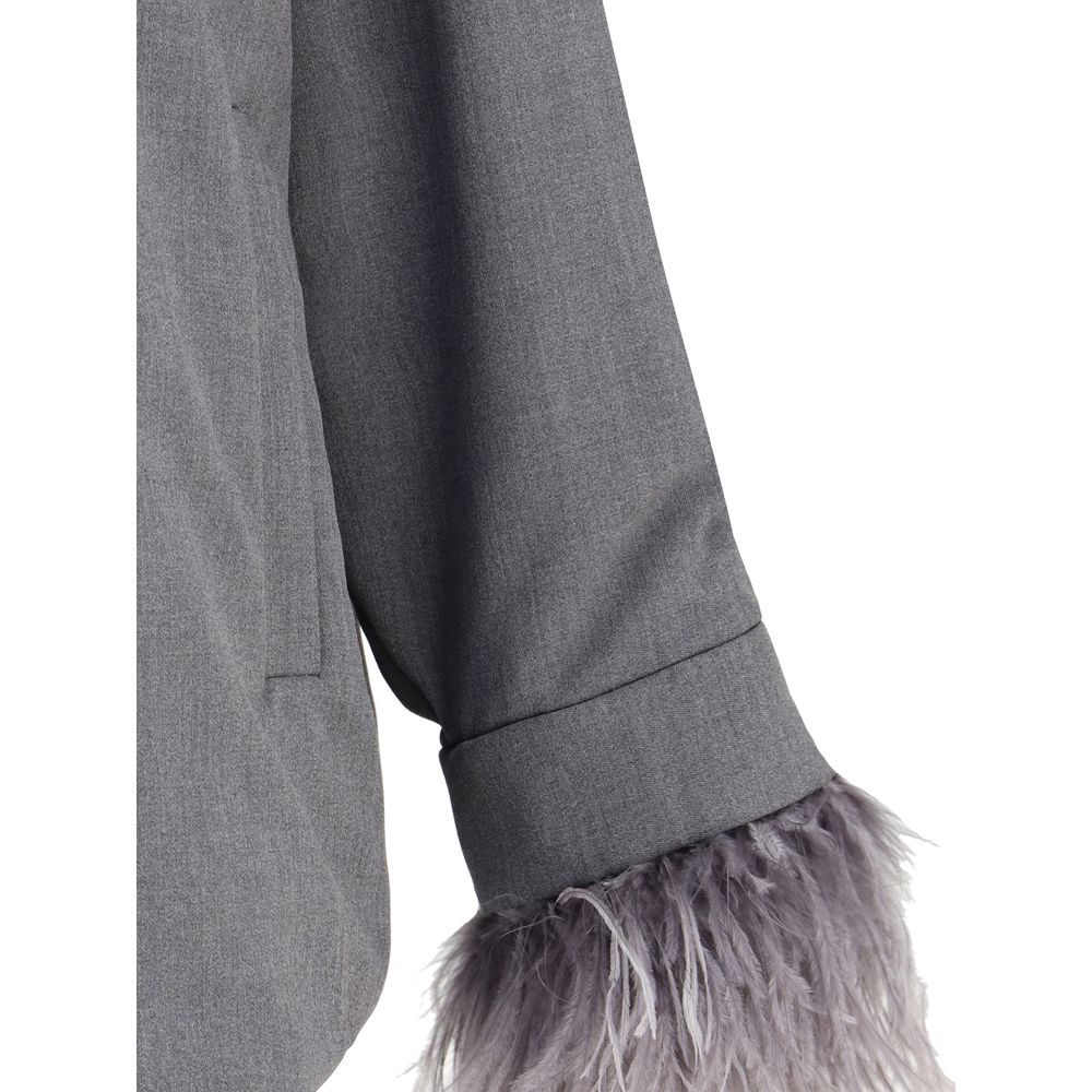 Gray Fleece Wool Clothing